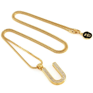 14K Gold Letter "U" Necklace