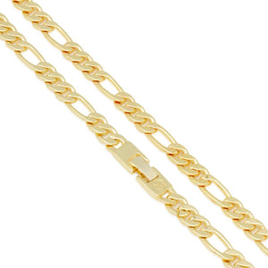 8mm 14K Gold Figaro Choker Set