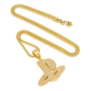 Inspired by PlayStation® - Solid 14K Gold & Diamond Classic PS Logo Necklace