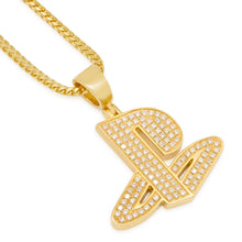 Load image into Gallery viewer, Inspired by PlayStation® - Solid 14K Gold &amp; Diamond Classic PS Logo Necklace
