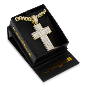 Baguette Cut Cross Necklace