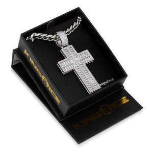 Baguette Cut Cross Necklace