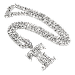 King Ice x Death Row Records .925 Sterling Silver Iced Necklace