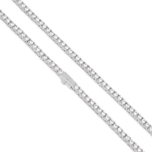 3mm White Gold Tennis Choker Set