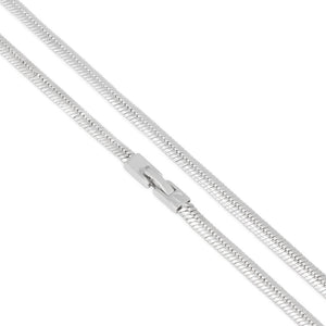 5mm White Gold Thick Herringbone Choker Set