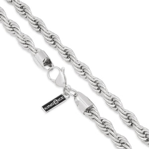 8mm White Gold Rope Choker Set