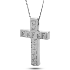 Greek Key Cross Necklace